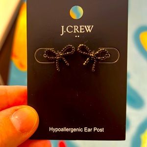 NWTs J. Crew black bow earrings!
